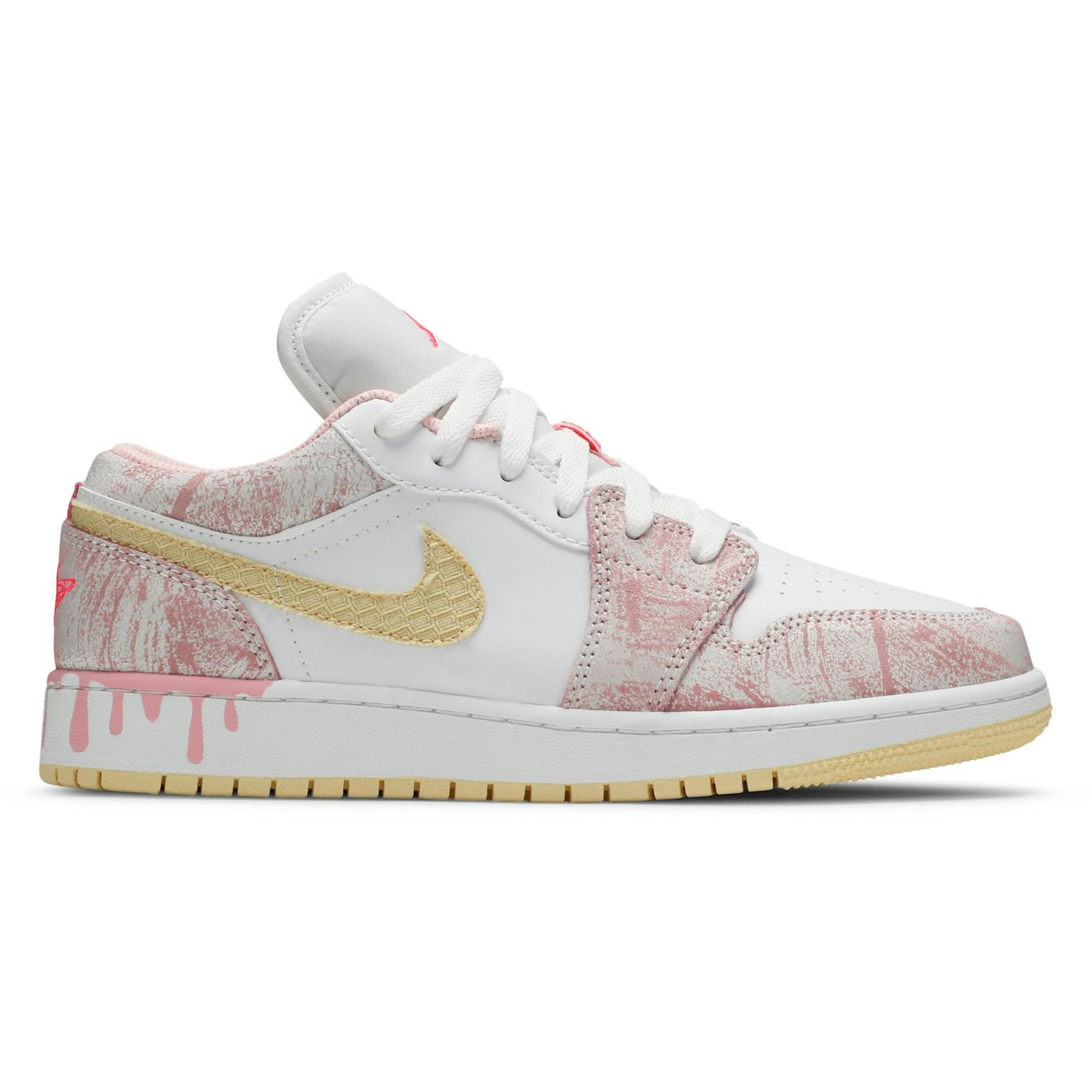 (Grade School) Air Jordan 1 Low Strawberry Ice Cream CW7104-601 Nicesnk