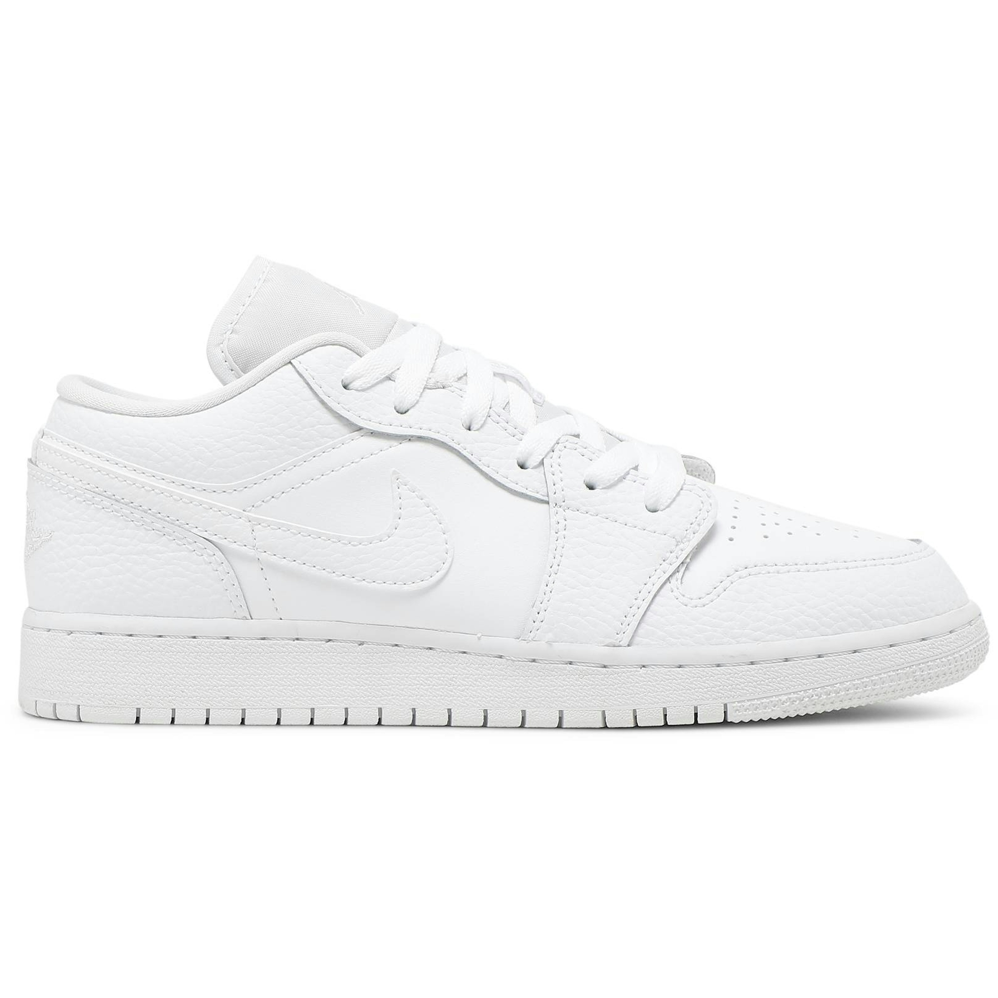 (Grade School) Air Jordan 1 Low Triple White 553560-130 Nicesnk