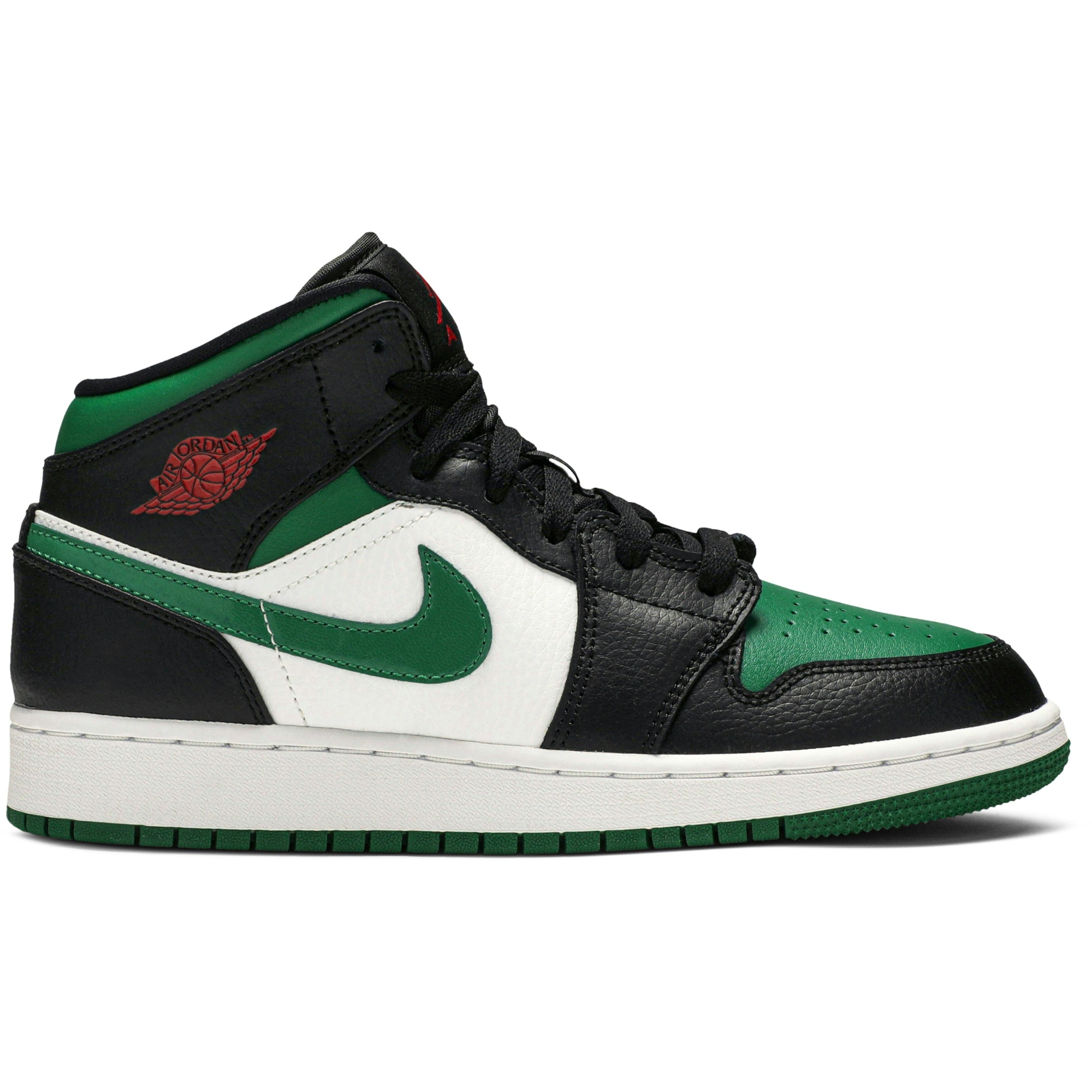 (Grade School) Air Jordan 1 Mid Black Pine Green 554725-067 Nicesnk
