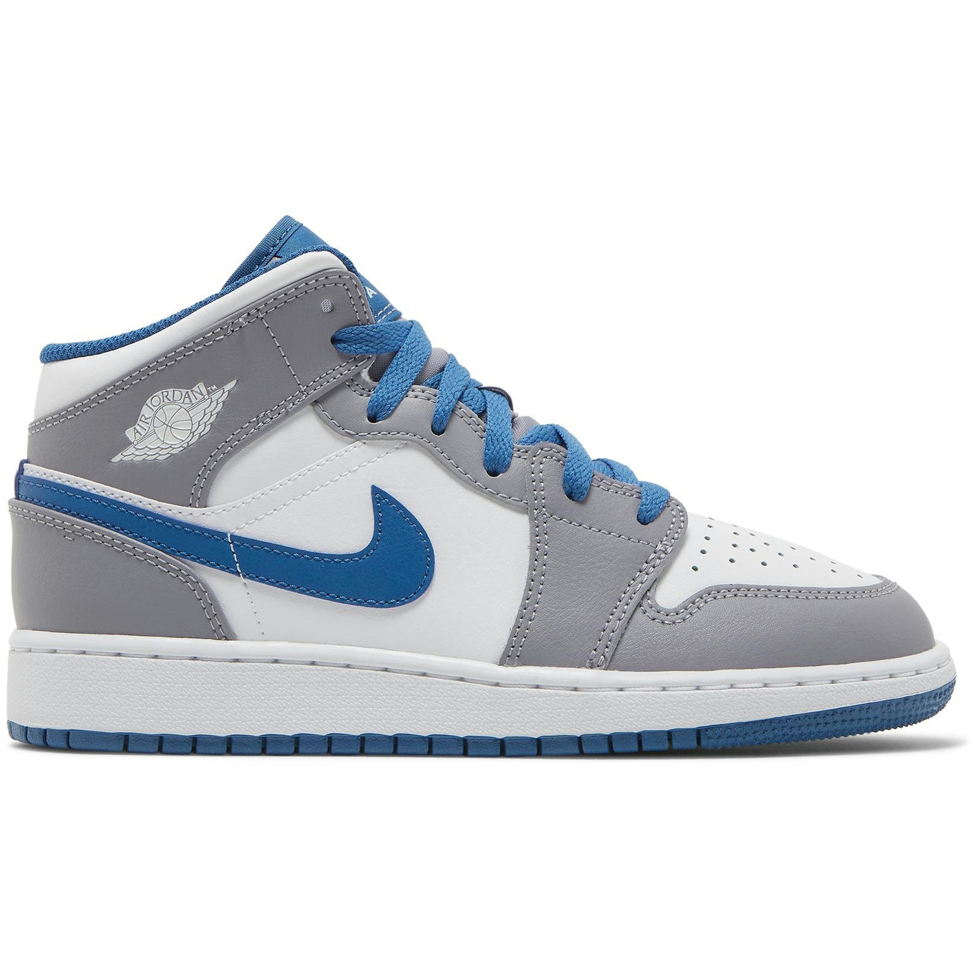 (Grade School) Air Jordan 1 Mid 'Cement True Blue' DQ8423-014