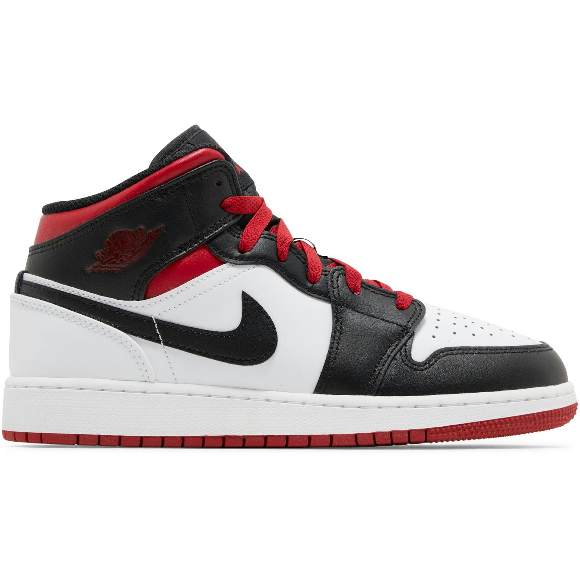 (Grade School) Air Jordan 1 Mid Gym Red Black Toe DQ8423-106 Nicesnk