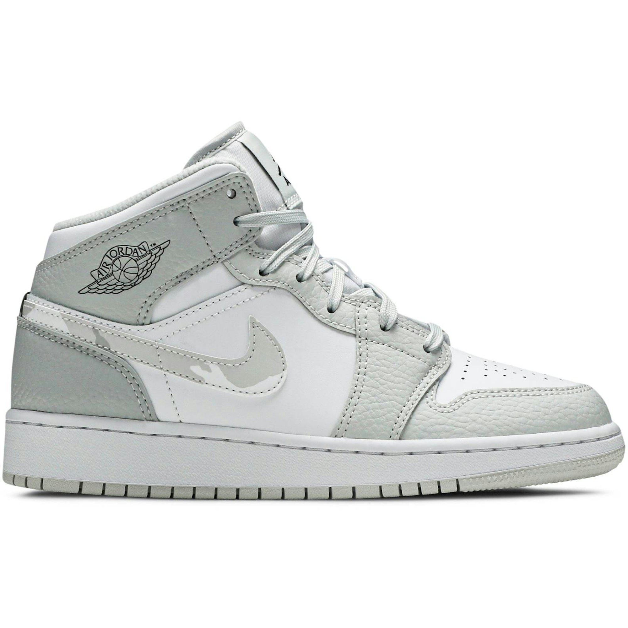 (Grade School) Air Jordan 1 Mid SE 'Swoosh Logo - Grey Camo' DD3235-100
