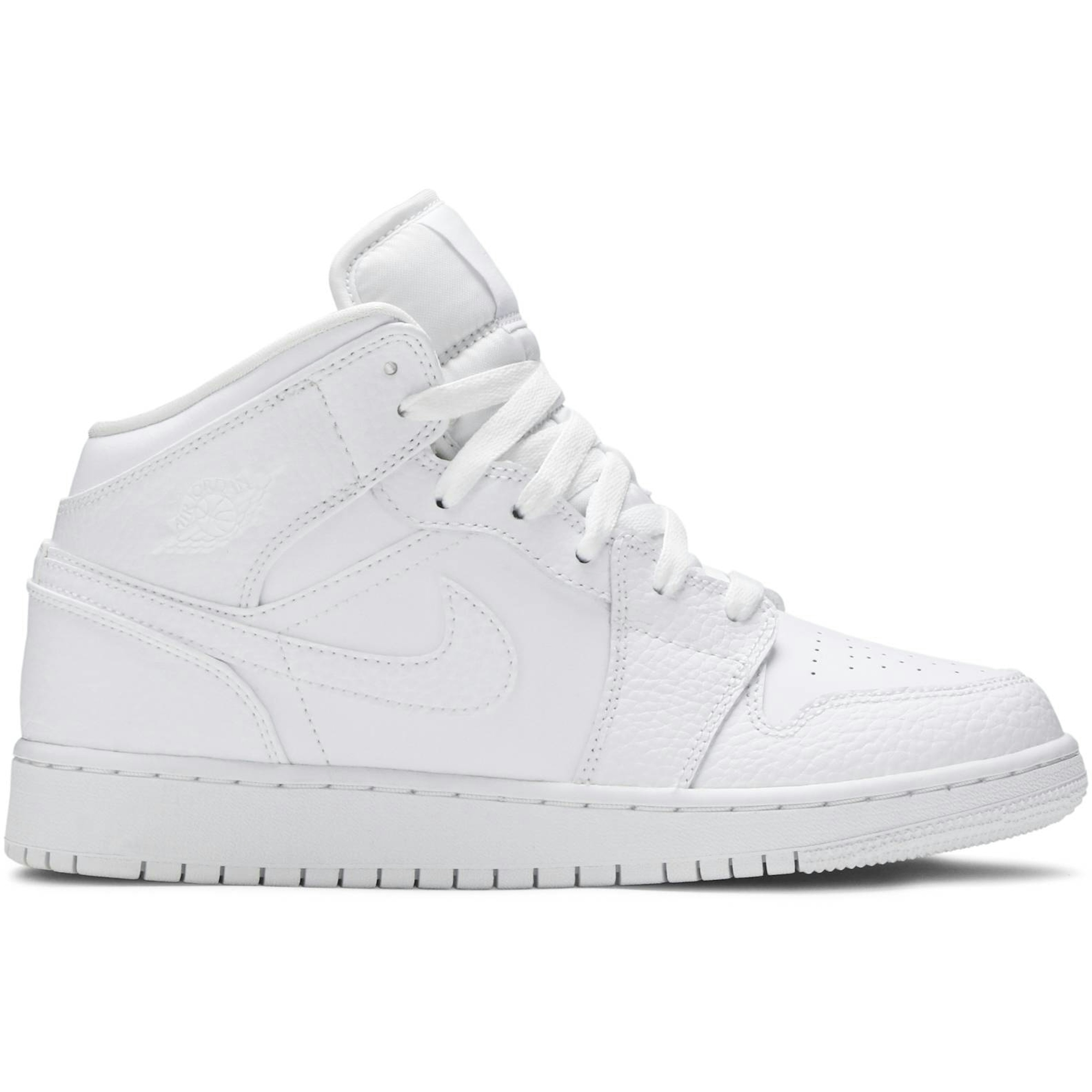 (Grade School) Air Jordan 1 Mid 'Triple White' 554725-130
