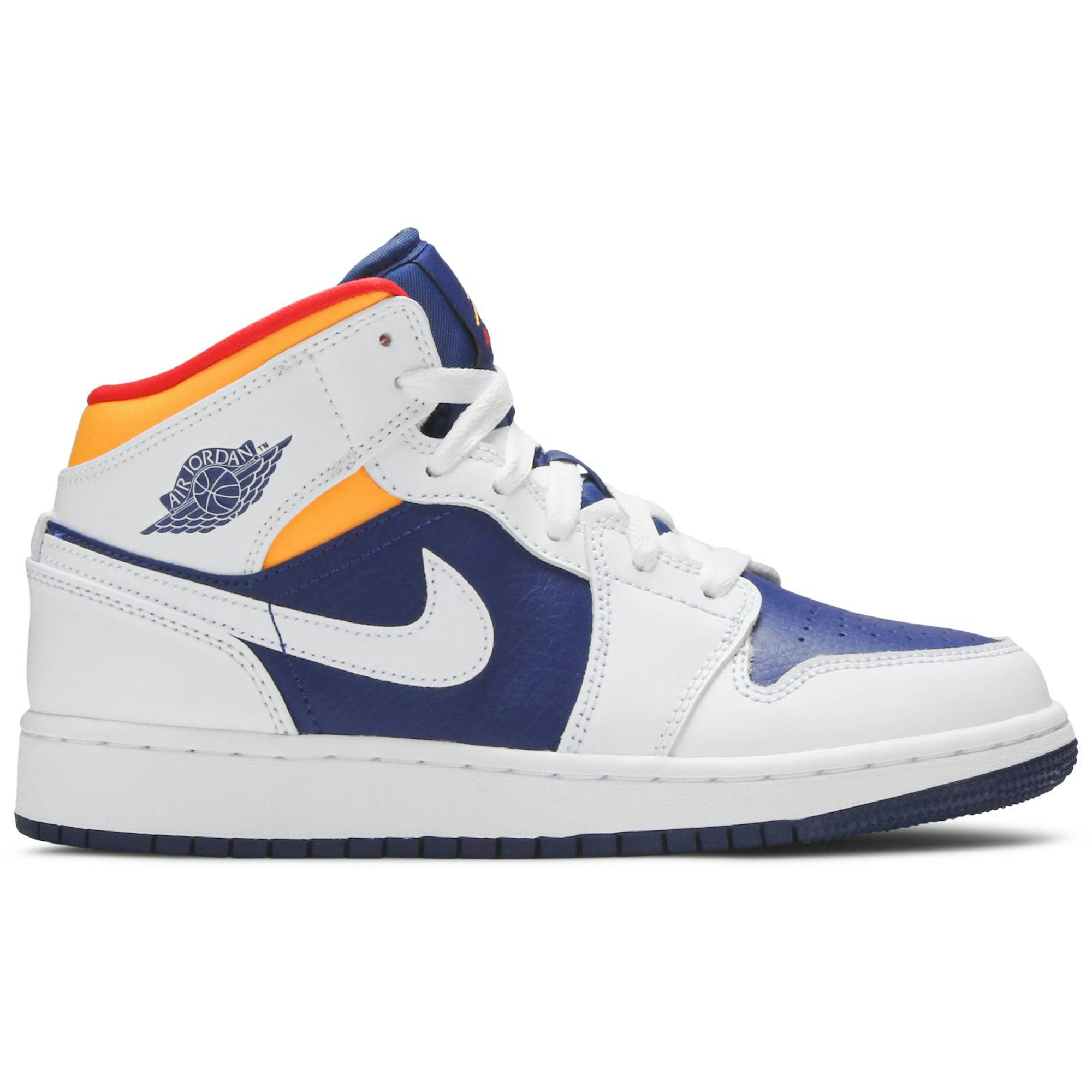 (Grade School) Air Jordan 1 Mid 'White Deep Royal Blue' 554725-131