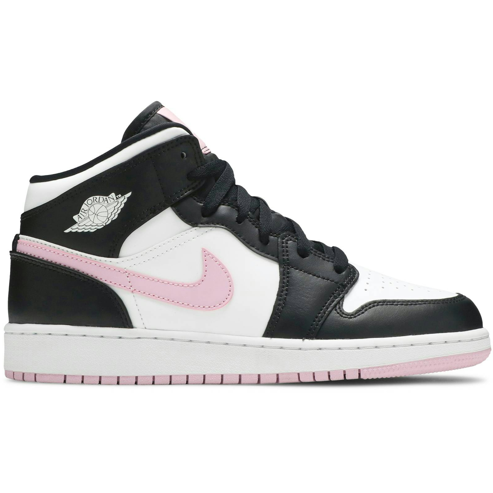 (Grade School) Air Jordan 1 Mid White Light Arctic Pink 555112-103 Nicesnk