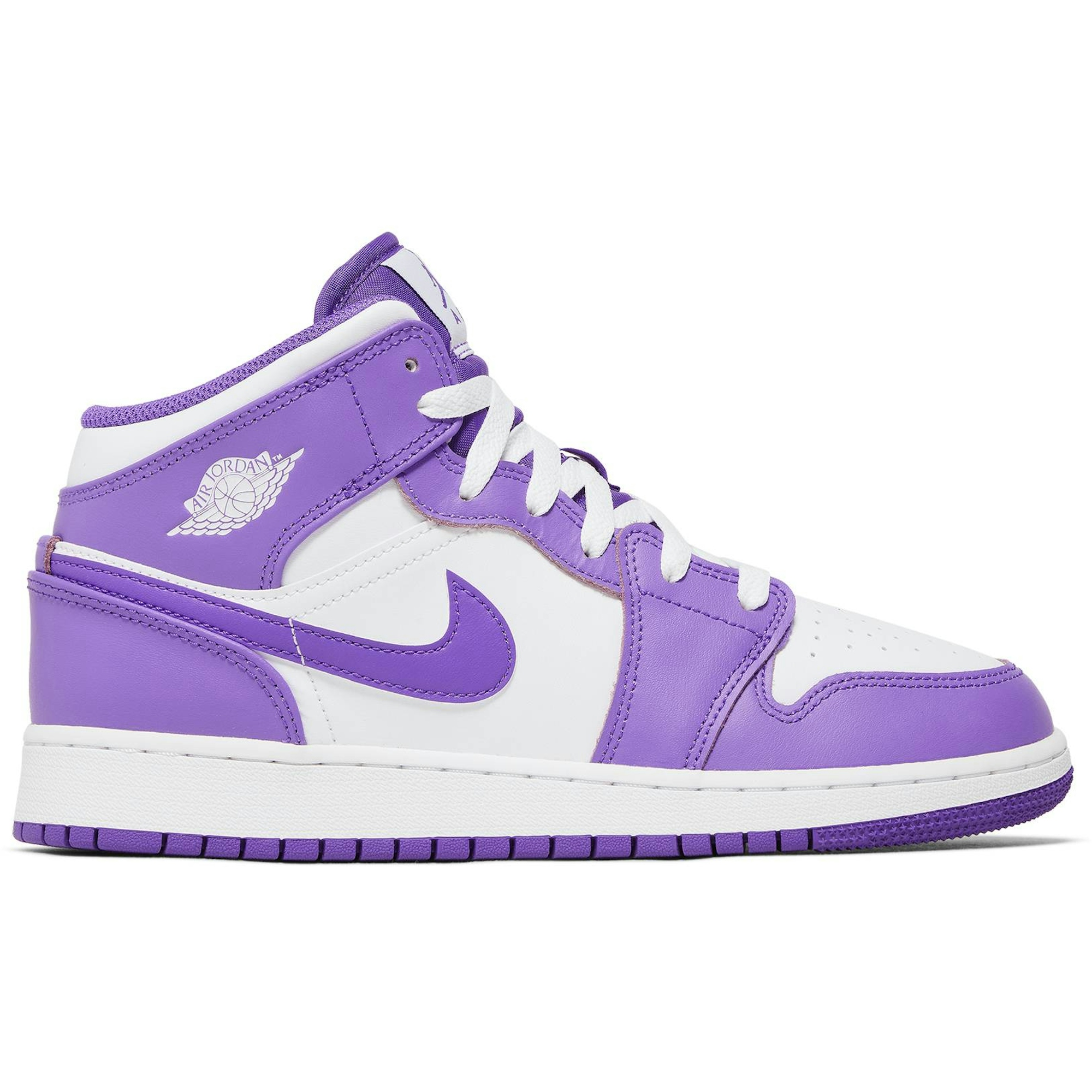 (Grade School) Air Jordan 1 Mid White Purple DQ8423-511 Nicesnk