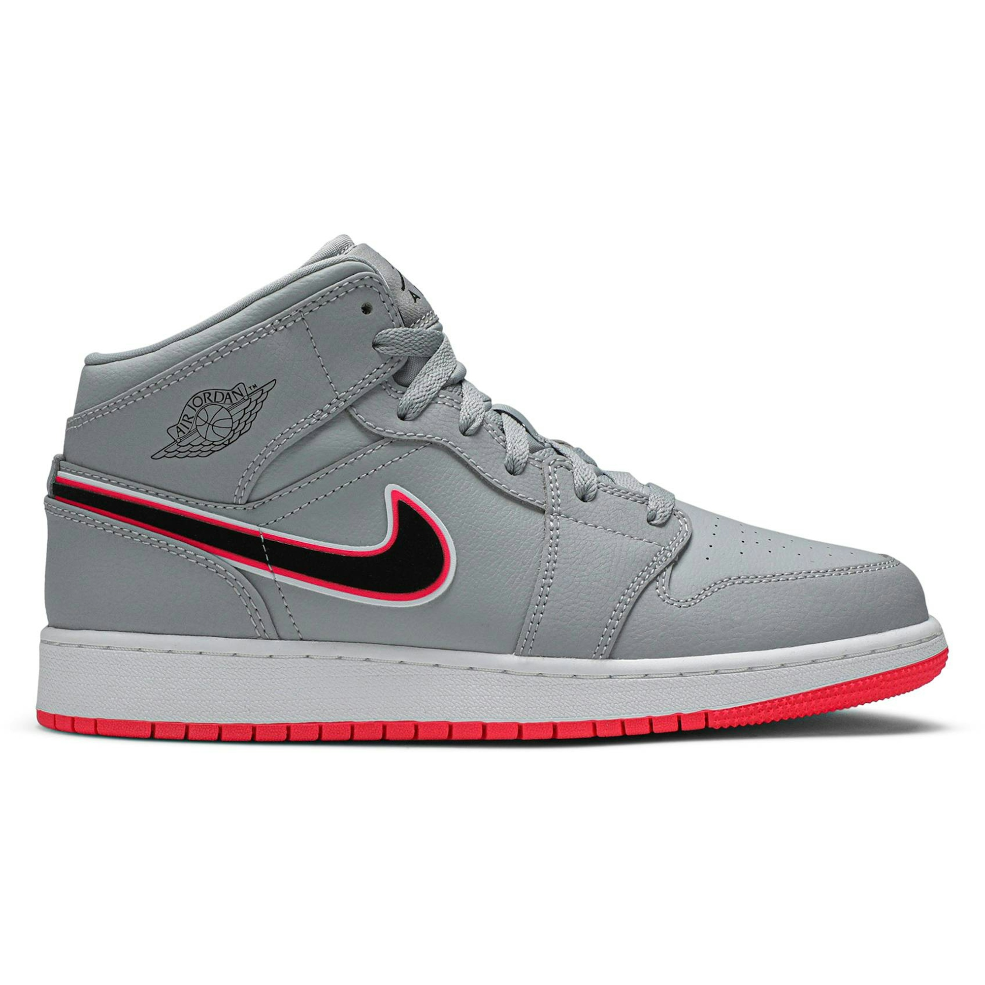 (Grade School) Air Jordan 1 Mid 'Wolf Grey Pink' 555112-060