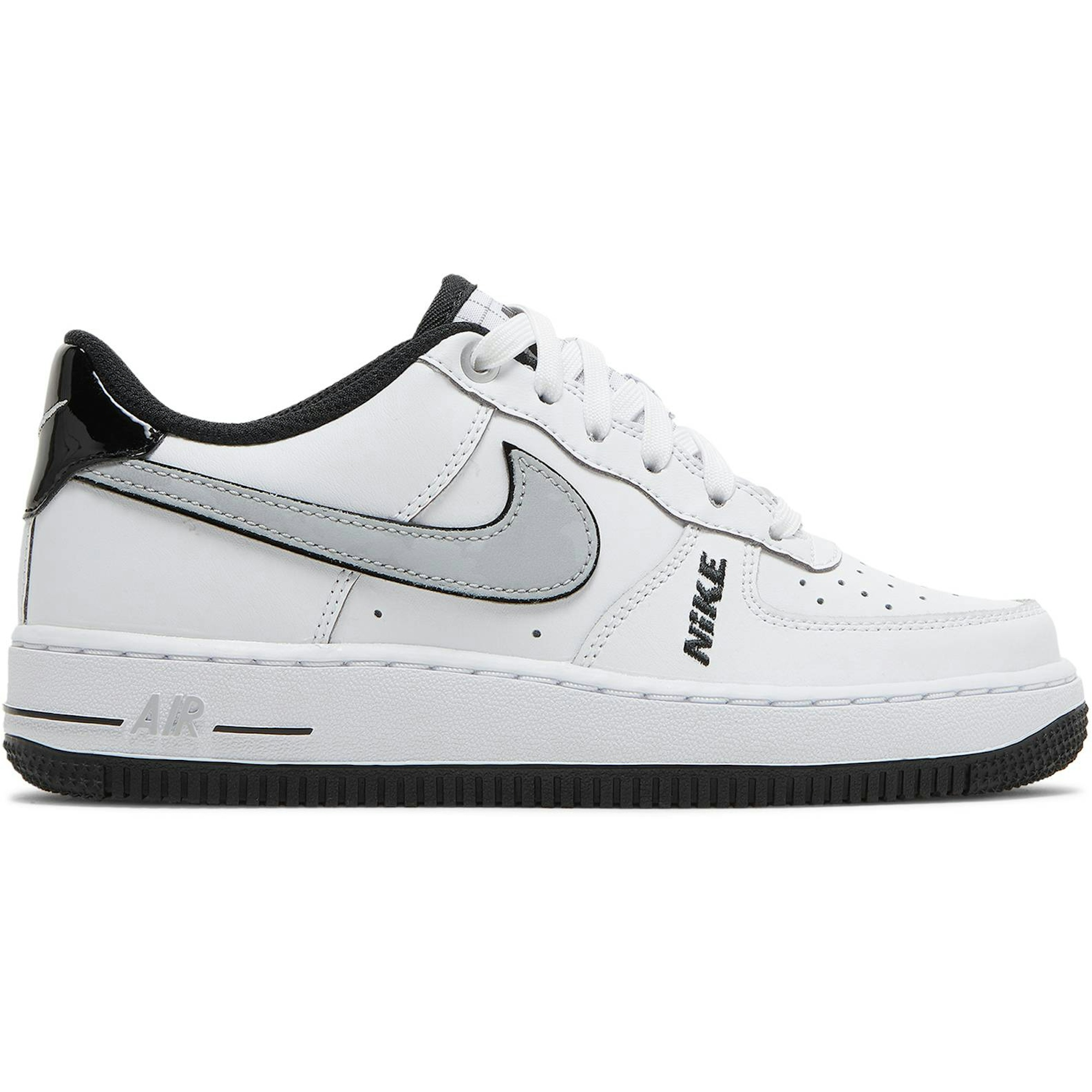 (Grade School) Nike Air Force 1 Low LV8 White Wolf Grey Black DO3809-101 Nicesnk