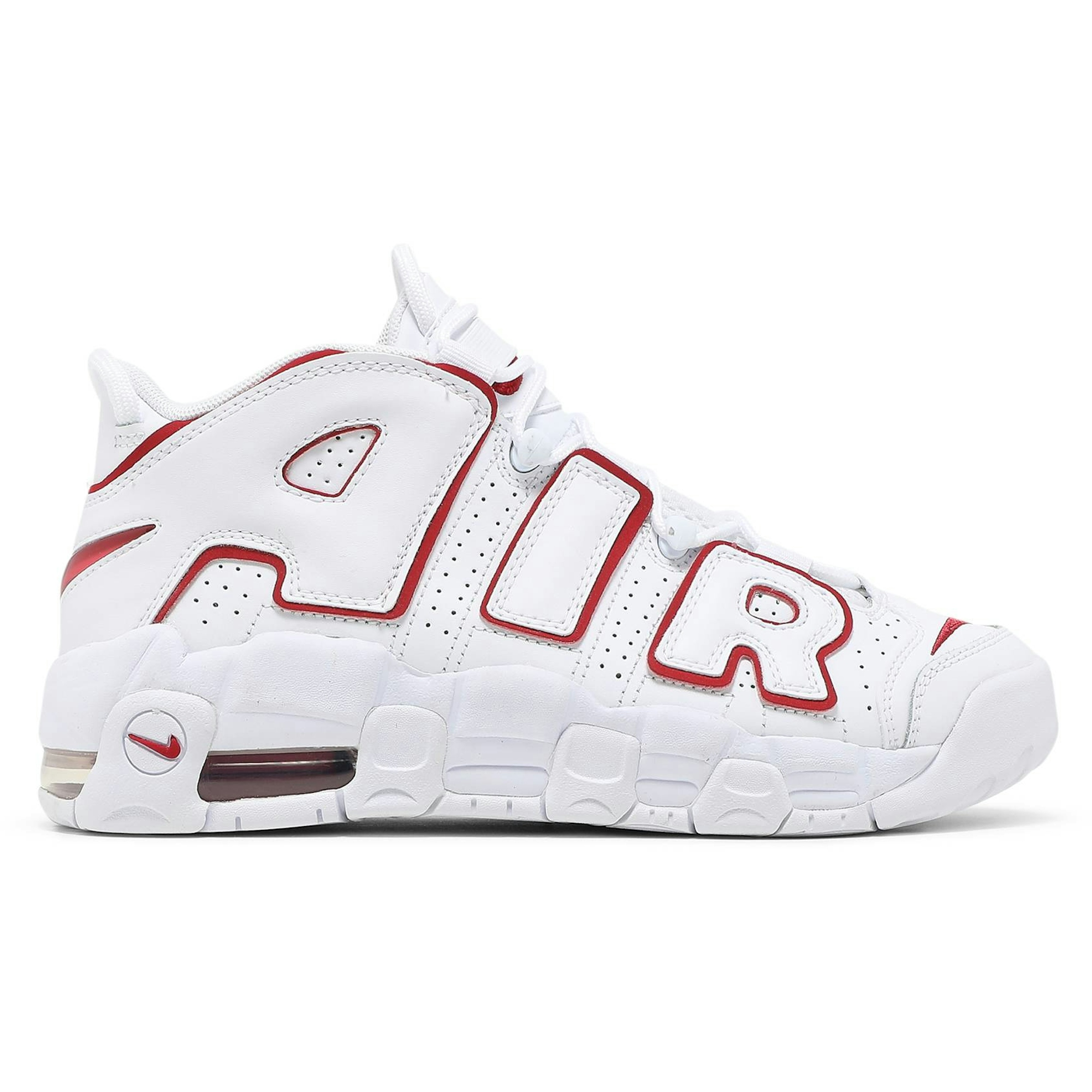 (Grade School) Nike Air More Uptempo 2021 White Varsity Red DJ5988-100 Nicesnk