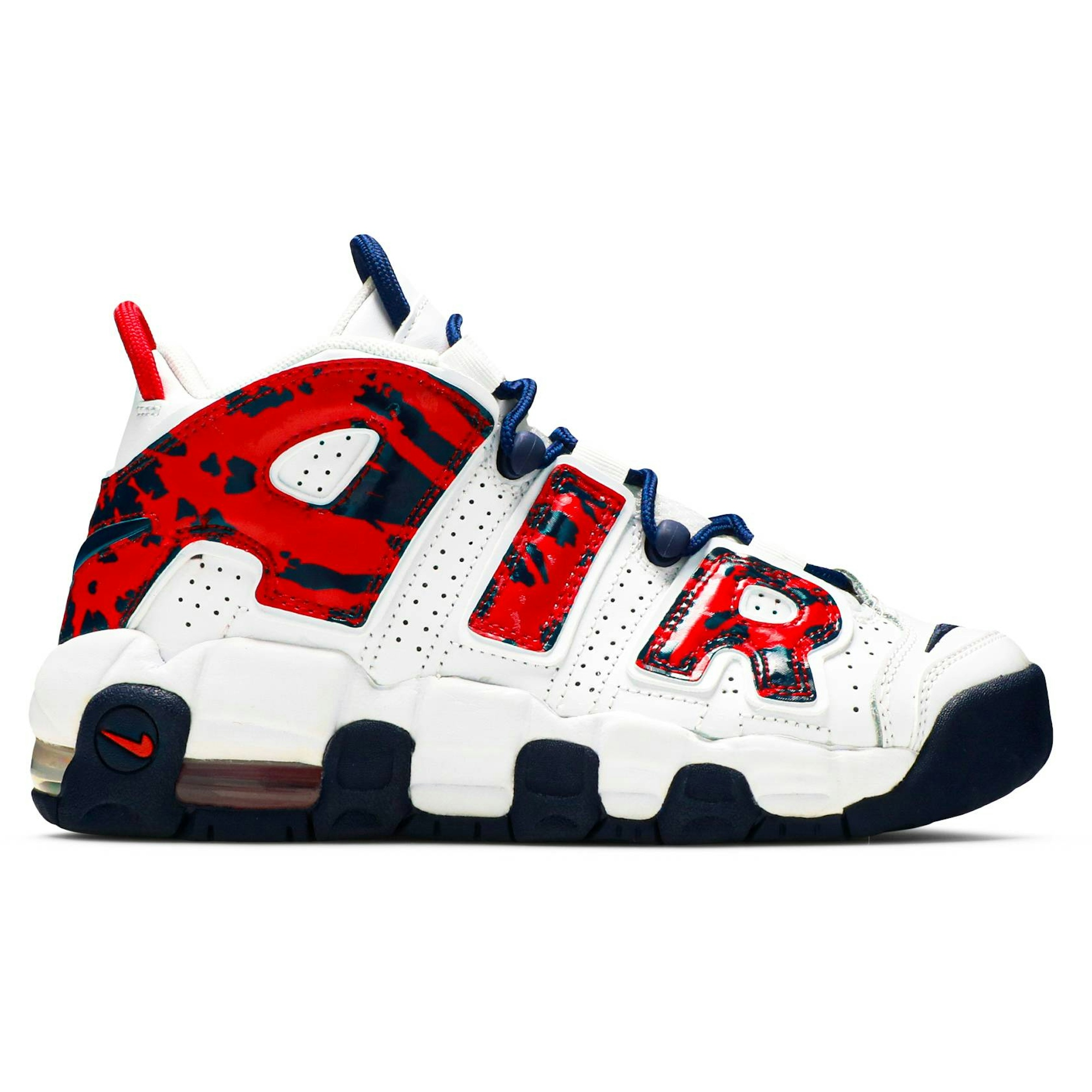 (Grade School) Nike Air More Uptempo 'White Blue Red Camo' CZ7885-100