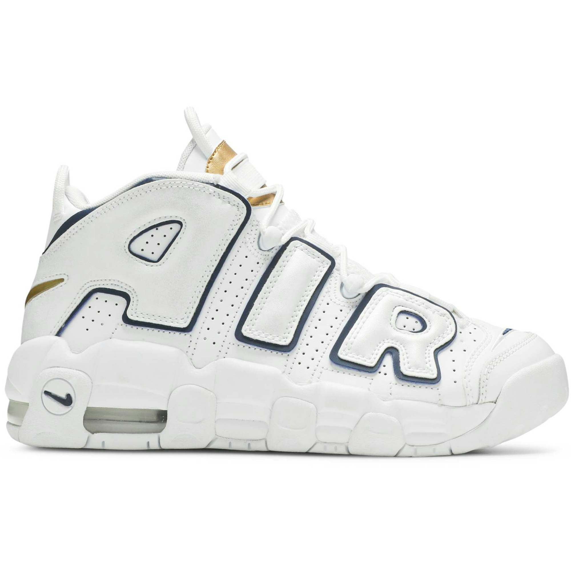(Grade School) Nike Air More Uptempo White Midnight Navy 415082-109