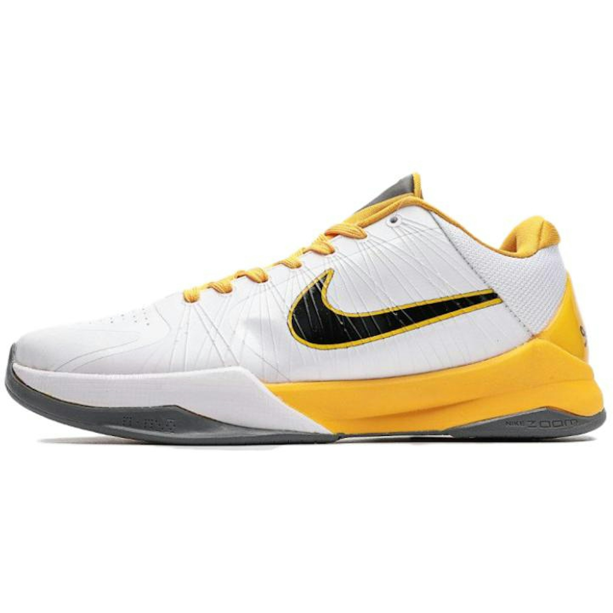 Nike Zoom Kobe 5 White Black Del Sol Metallic Silver 386430-104 Nicesnk