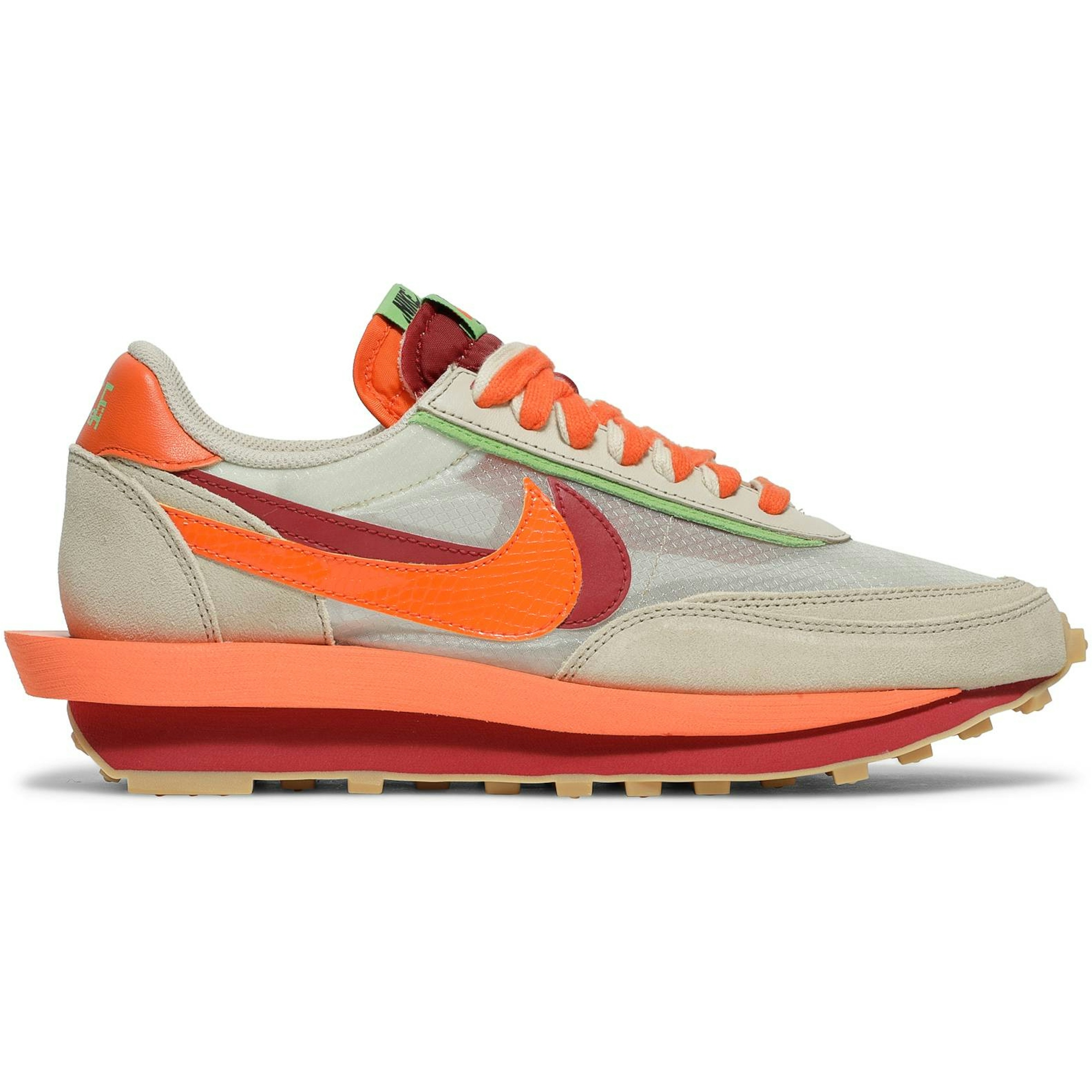 sacai x CLOT x Nike LDWaffle Net Orange Blaze DH1347-100 Nicesnk