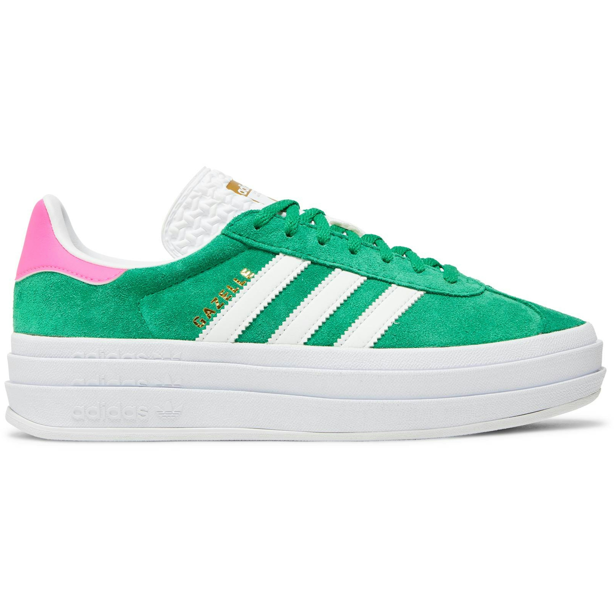 (Women) adidas Gazelle Bold Green Lucid Pink IG3136 Nicesnk