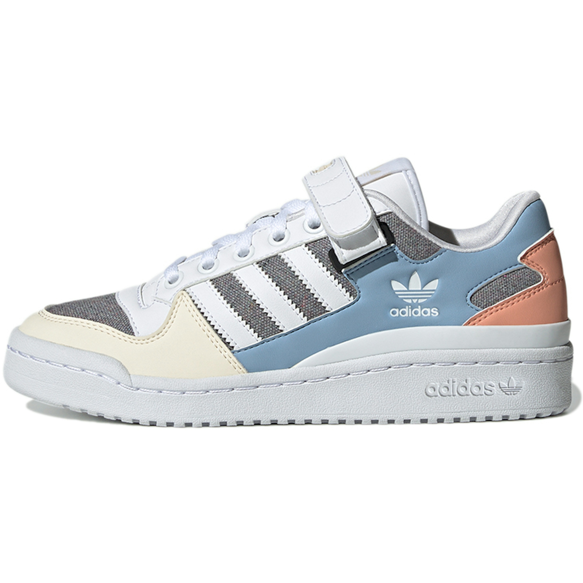 (Women) adidas originals Forum Low Wear-resistant Non-Slip Casual Skateboarding Shoes White Blue Gray GZ4405 Nicesnk
