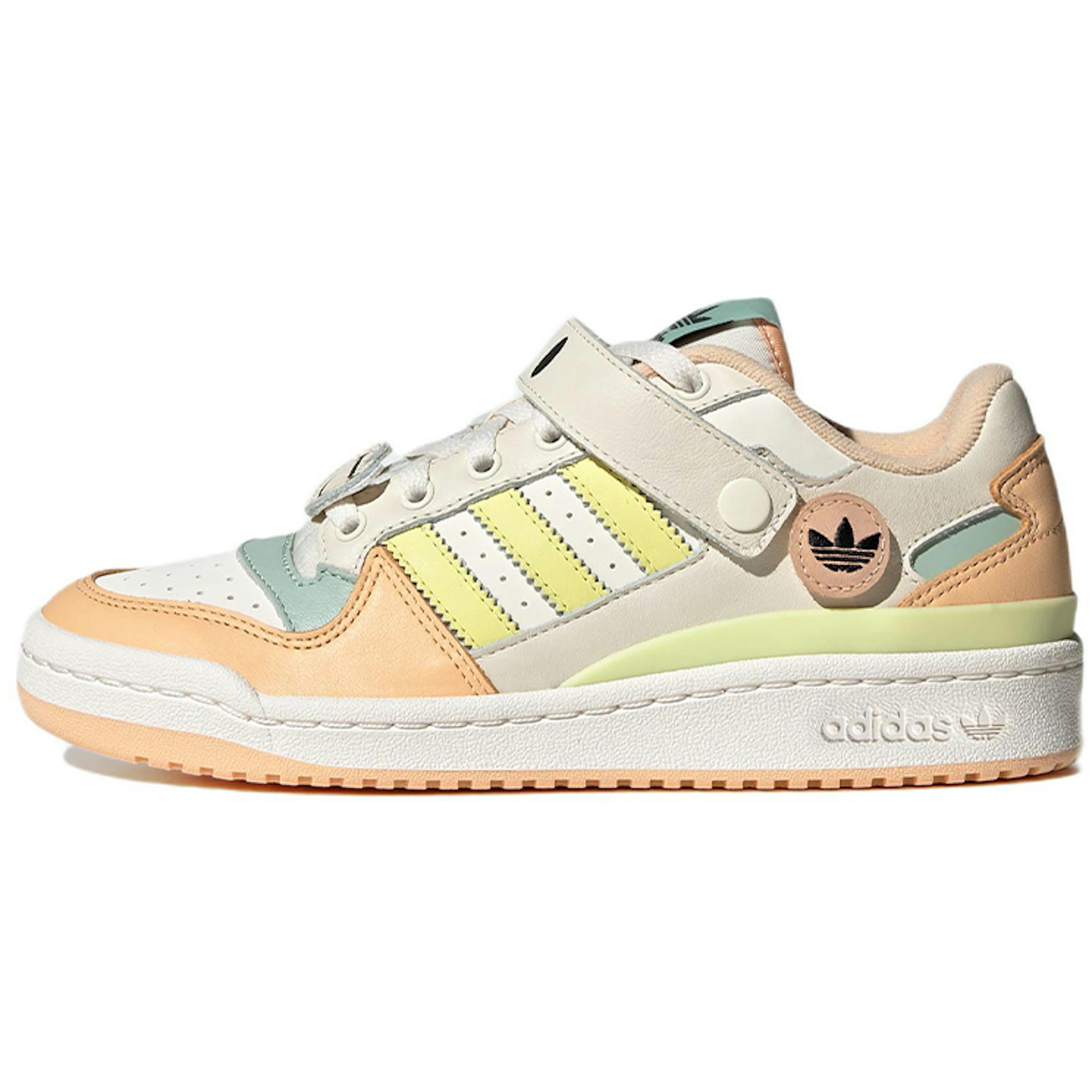(Women) adidas originals Forum Low White Light Orange Cream Yellow Green GW4427 Nicesnk